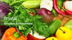  Presentation with vegetables - Amazing presentation design having green marketing - fruit and vegetables backdrop and a forest green colored foreground