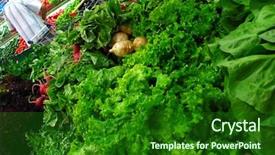  Presentation with market - Theme having green marketing - produce at farmers market background and a forest green colored foreground