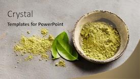  Presentation with matcha - Presentation theme enhanced with green-matcha-powder-with-tea background and a light gray colored foreground