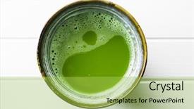  Presentation with matcha - Presentation theme featuring green matcha tea in bowl background and a yellow colored foreground