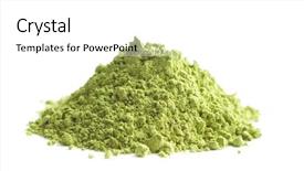  Presentation with matcha green tea - Audience pleasing PPT theme consisting of green matcha tea powder isolated backdrop and a white colored foreground