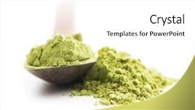  Presentation with matcha green tea - Presentation design having green matcha tea powder background and a white colored foreground