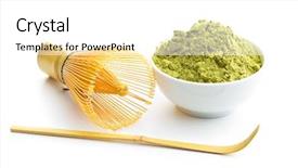  Presentation with matcha - Amazing presentation having green matcha tea powder backdrop and a white colored foreground