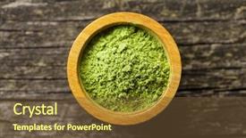  Presentation with matcha green tea - Slide set enhanced with green matcha tea powder background and a tawny brown colored foreground