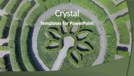  Presentation with green thumb garden - Slide set with green maze in a garden background and a  colored foreground