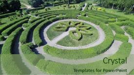  Presentation with maze - Colorful presentation design enhanced with green maze in a garden backdrop and a  colored foreground