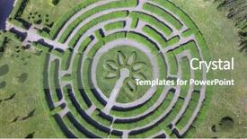  Presentation with maze - Audience pleasing slide set consisting of green maze in a garden backdrop and a  colored foreground