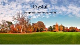  Presentation with meadow - Presentation featuring green meadow in autumn park background and a  colored foreground