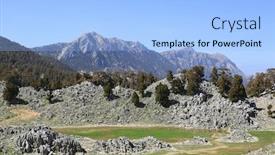  Presentation with green mountains - PPT theme having green-meadow-in-mountains background and a light blue colored foreground