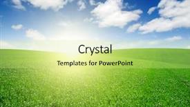  Presentation with blue plain - Audience pleasing slides consisting of green meadow under blue sky backdrop and a  colored foreground