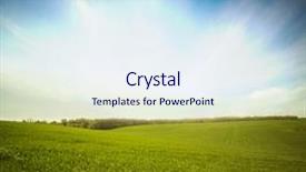  Presentation with blue green - Amazing presentation theme having green meadow under blue sky backdrop and a sky blue colored foreground