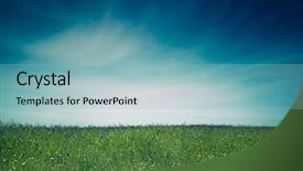  Presentation with blue green - PPT theme having green meadow with a great background and a light blue colored foreground
