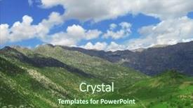  Presentation with green mountains - Presentation with green meadows between high rocky mountains background and a tawny brown colored foreground