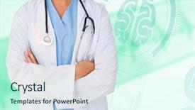  Presentation with green - Presentation theme with green medical background with ecg background and a  colored foreground