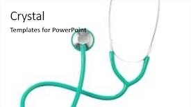  Presentation with medical heart - Cool new PPT theme with green medical stethoscope isolated backdrop and a white colored foreground