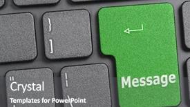  Presentation with keyboard - Cool new presentation theme with green message key on keyboard backdrop and a gray colored foreground