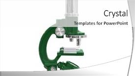  Presentation with microscope - Presentation having green microscope isolated with clipping path background and a white colored foreground