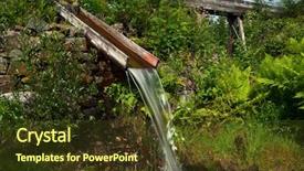  Presentation with water supply system - Colorful slide deck enhanced with green mining - abandoned water supply system backdrop and a tawny brown colored foreground