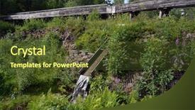  Presentation with water supply system - Audience pleasing PPT layouts consisting of green mining - abandoned water supply system backdrop and a tawny brown colored foreground