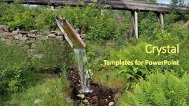  Presentation with water supply system - Amazing slide deck having green mining - abandoned water supply system backdrop and a tawny brown colored foreground