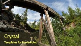  Presentation with water supply system - Beautiful PPT layouts featuring green mining - abandoned water supply system backdrop and a tawny brown colored foreground