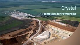  Presentation with city of chicago aerial view - Slides having green mining - clay pit aerial view background and a ocean colored foreground