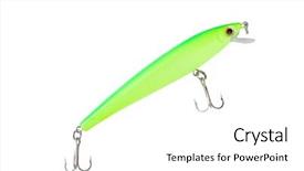  Presentation with clipping - Colorful slides enhanced with green minnow fishing lure backdrop and a white colored foreground