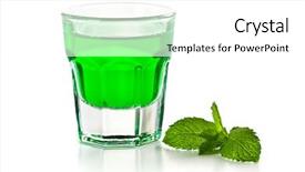  Presentation with liquor - Slides with green mint liquor on white background and a white colored foreground