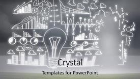  Presentation with ideas - PPT layouts having green money - hand drawn business ideas sketch background and a light gray colored foreground