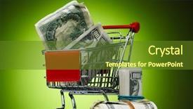  Presentation with mario cart - Slide set featuring green money - market cart over color background background and a tawny brown colored foreground