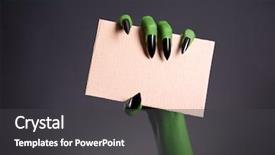  Presentation with nails - Amazing presentation theme having green monster hand with sharp backdrop and a dark gray colored foreground