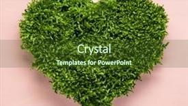  Presentation with pink green - Amazing slide set having green moss heart shape backdrop and a tawny brown colored foreground