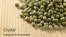  Presentation with beans - Beautiful presentation theme featuring green mung beans backdrop and a coral colored foreground