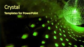  Presentation with disco ball - Theme enhanced with green music - disco ball background and a tawny brown colored foreground