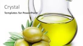  Presentation with olive green - Slide deck consisting of green-natural-olives-and-decanter background and a white colored foreground