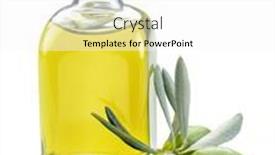  Presentation with olive oil bottle - Slide set with green-natural-olives-with-bottle background and a white colored foreground