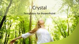  Presentation with green nature - Slide deck consisting of green nature - enjoying the sun background and a blonde colored foreground