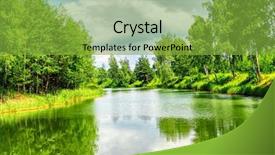  Presentation with green nature - PPT theme featuring green nature landscape background and a seafoam green colored foreground