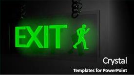  Presentation with neon - Amazing PPT layouts having 3d neon - exit sign backdrop and a tawny brown colored foreground