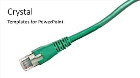  Presentation with green plug - Slide set featuring green network plug isolated background and a white colored foreground