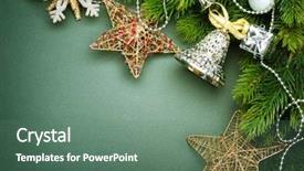  Presentation with vintage christmas - Amazing slide deck having green new - christmas border design vintage styled backdrop and a ocean colored foreground