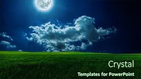  Presentation with star field - Theme with green-night-field-star-sky background and a  colored foreground