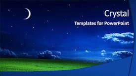  Presentation with green star - Theme enhanced with green night field star sky background and a black colored foreground