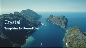  Presentation with epic - Theme with green-nobody-wild-nature-landscape background and a ocean colored foreground