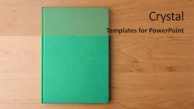  Presentation with green notebook - PPT layouts with green notebook for branding background and a coral colored foreground