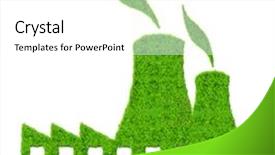  Presentation with plant nuclear - PPT theme having green nuclear power plant icon background and a white colored foreground
