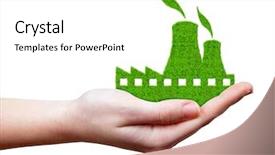  Presentation with green power - PPT theme enhanced with green nuclear power plant icon background and a white colored foreground
