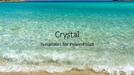  Presentation with ocean wave - Amazing presentation theme having green ocean - sea wave on the beach backdrop and a mint green colored foreground