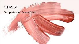  Presentation with abstract paint brush texture art - PPT theme having green oil - abstract gouache paint and brushes background and a lemonade colored foreground