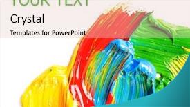  Presentation with paint - Theme consisting of green oil - color paint background and a lemonade colored foreground